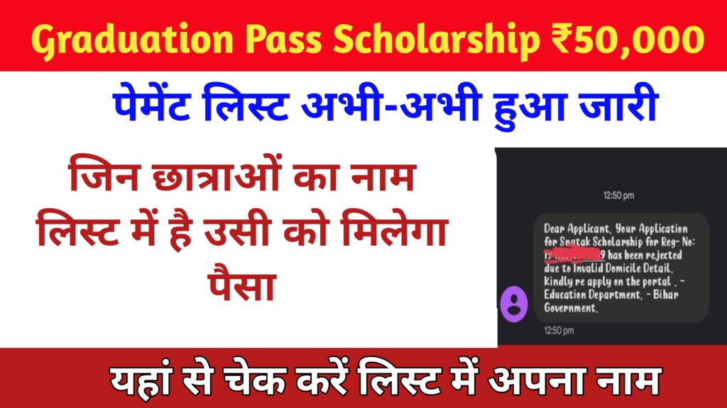 Graduation Pass Scholarship List For 50000: ग्रेजुएशन पास 50000 रुपए की स्कॉलरशिप के लिए लिस्ट हुआ जारी, यहां से होगा चेक